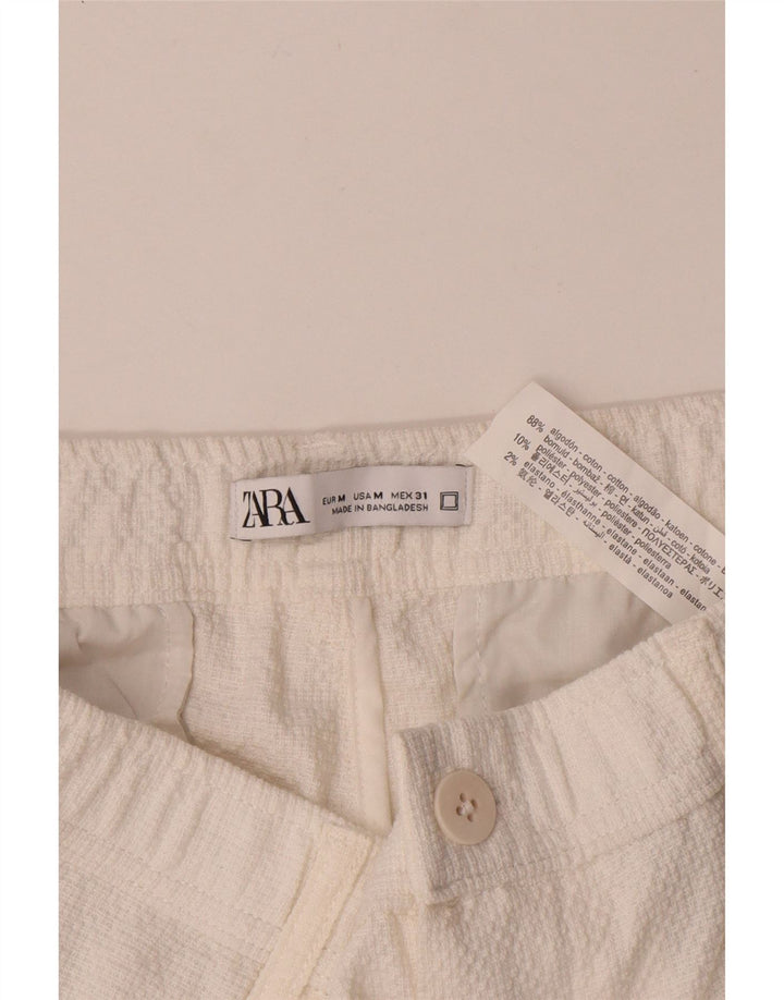 Zara Herren-Chinohose mit Pegged, Größe M, W31, L29, weiße Baumwolle