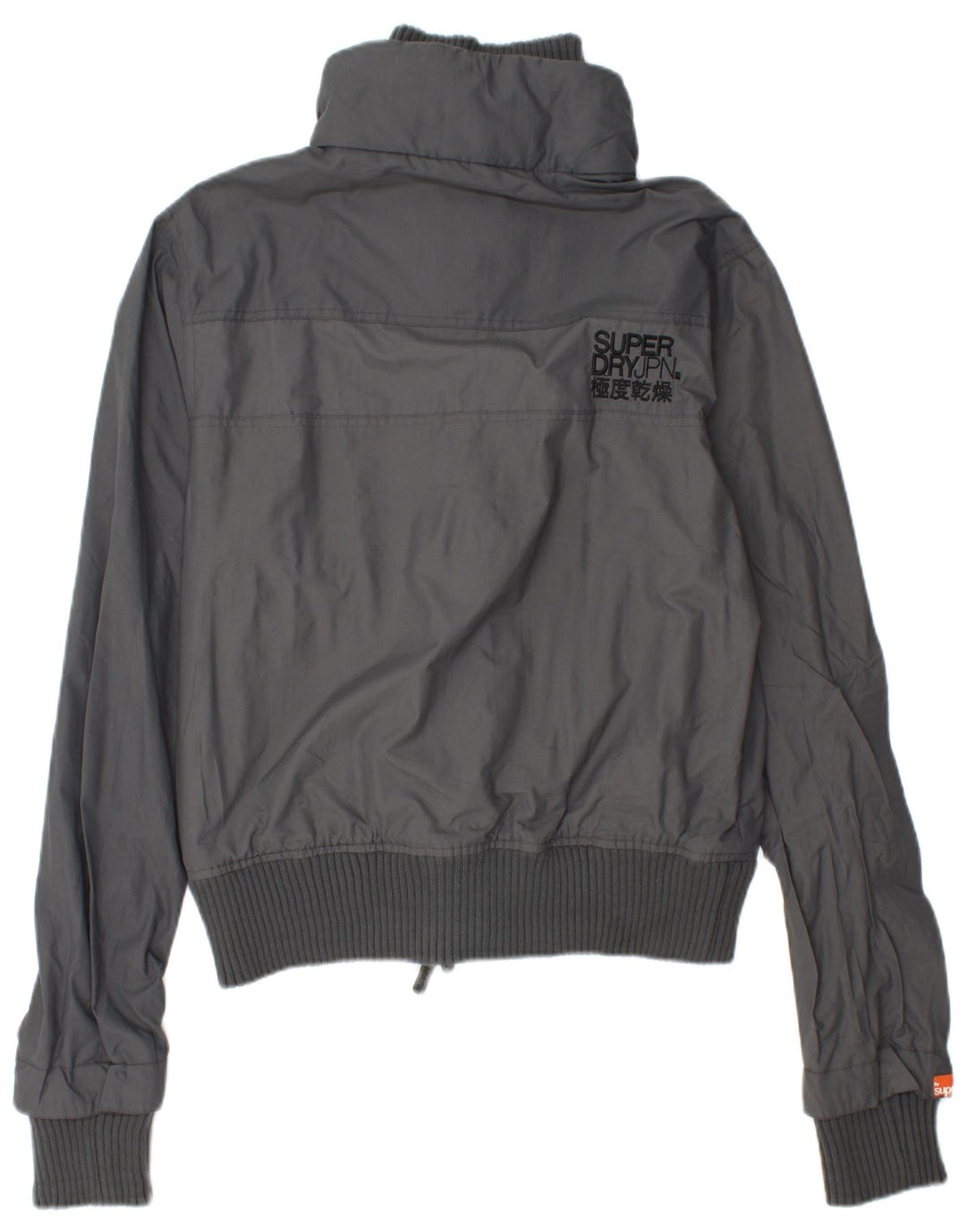 SUPERDRY Damen-Regenjacke mit Grafik, UK 14, Mittelgrau, Polyamid