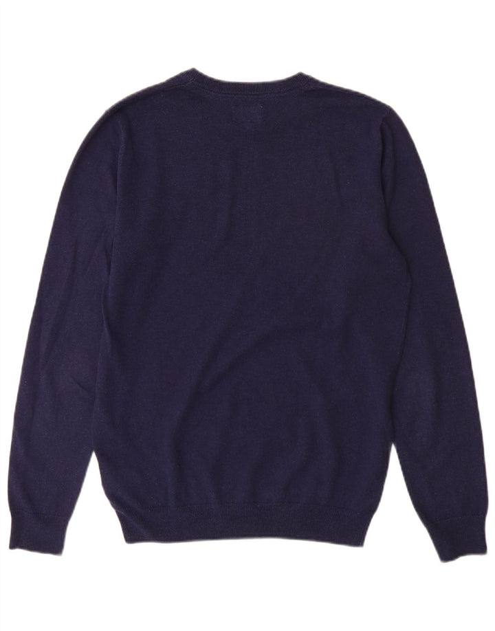 Wrangler Herren-Pullover mit U-Boot-Ausschnitt, mittlere marineblaue Baumwolle