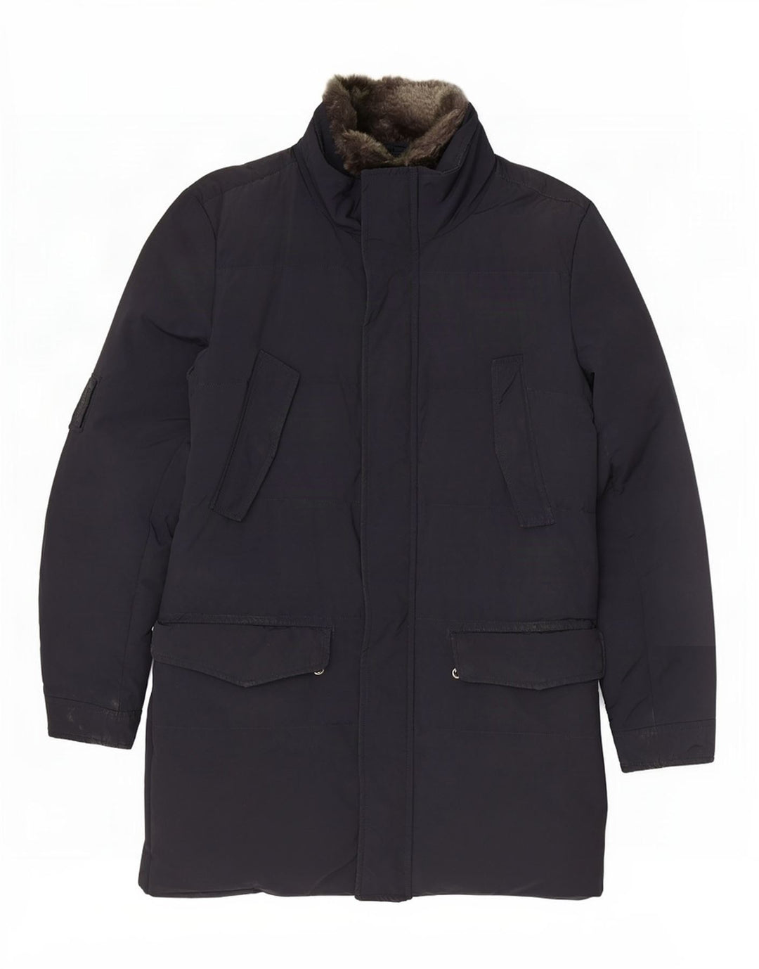 Woolrich Wattierter Herrenmantel UK 38 Mittelmarineblaues Polyester