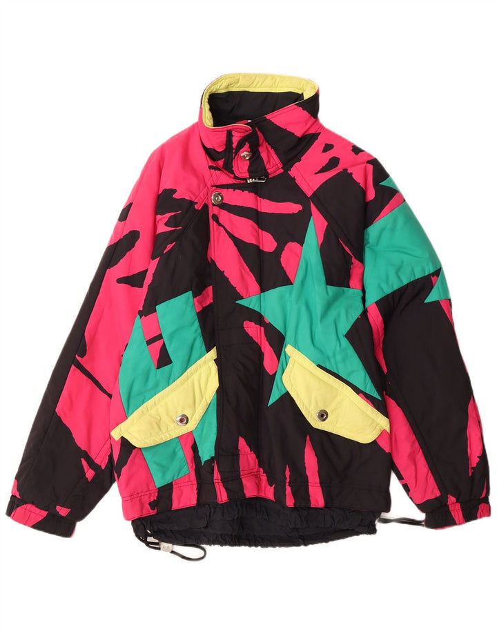 Belfe Herren-Skijacke mit abstraktem Muster, UK 38, mittelmehrfarbiges Nylon