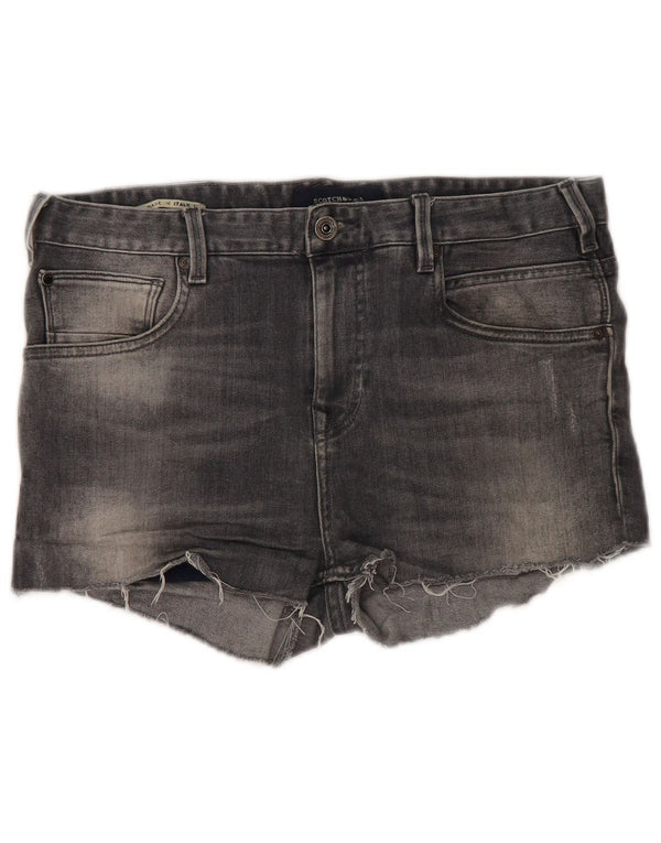 Scotch & Soda Damen Denim Hot Pants W30 mittelgraue Baumwolle