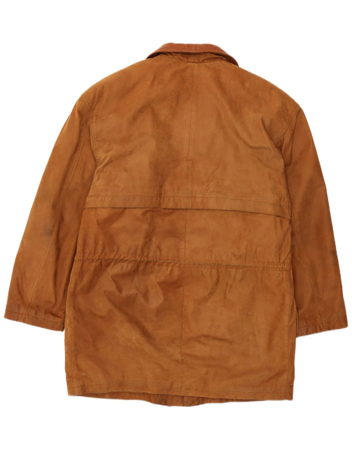 Vintage Herren Leder Windjacke IT 46 Kleines braunes Leder