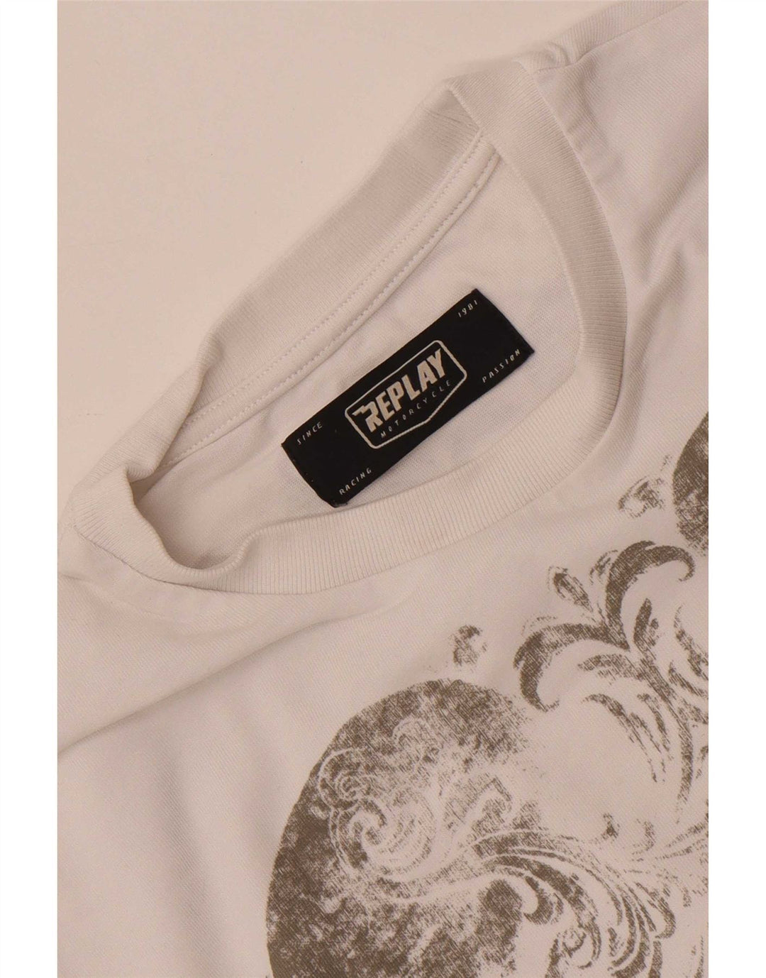 Replay Herren-T-Shirt mit Grafik, Größe S, Weiß