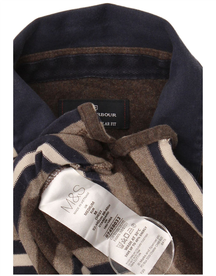 Marks & Spencer Herren Blue Harbour Langarm-Rugby-Poloshirt Mittelbraun
