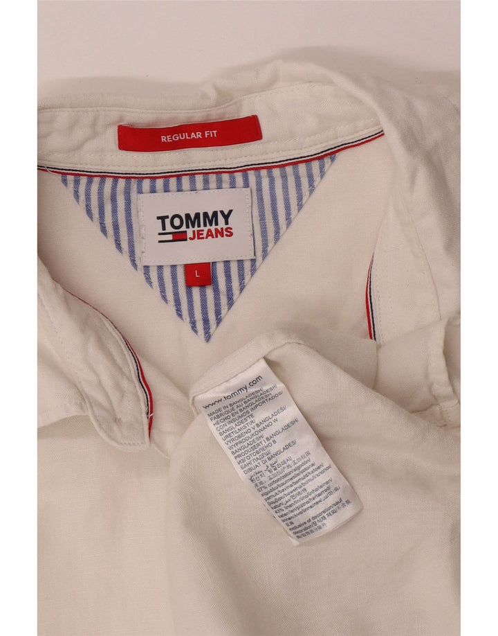 Tommy Hilfiger Herren-Hemd mit normaler Passform, große weiße Baumwolle