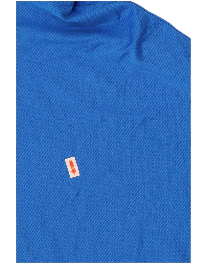 New Balance Herren-T-Shirt-Oberteil aus mittelblauem Nadelstreifen-Polyester