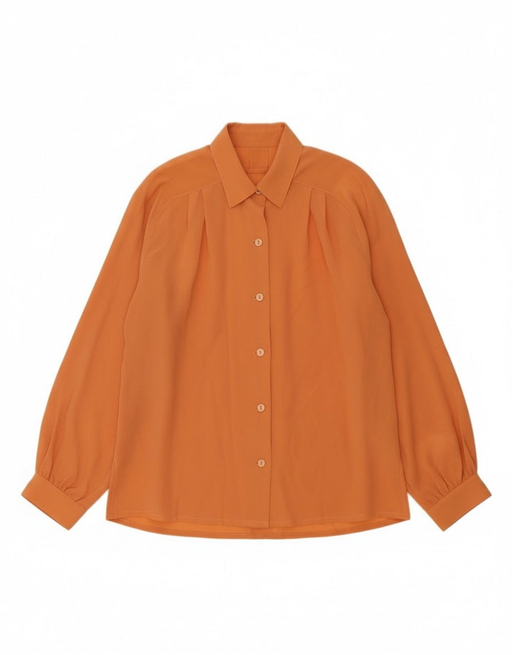 Vintage Damen Hemdbluse UK 12 Medium Orange