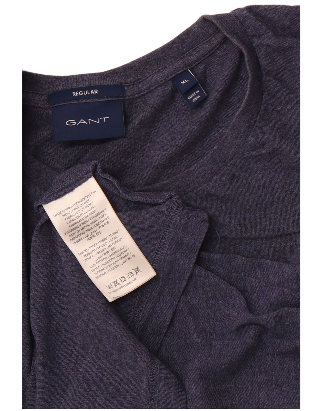 GANT Herren Regular T-Shirt Top XL Marineblau Baumwolle