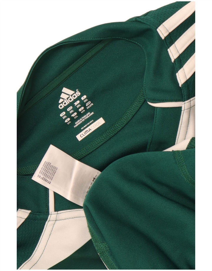 Adidas Herren Climacool T-Shirt Top 2XL Grün gestreift Polyester