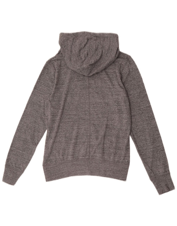 Nike Womens Graphic Hoodie Pullover UK 12 Medium Grey Flecked Sports