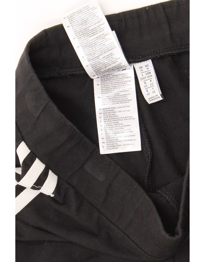 Adidas Damen Leggings UK 14 Große schwarze Baumwolle