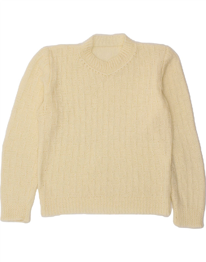 VINTAGE Womens Crew Neck Jumper Sweater UK 12 Medium Beige Vintage Vintage and Second-Hand Vintage from Messina Hembry 