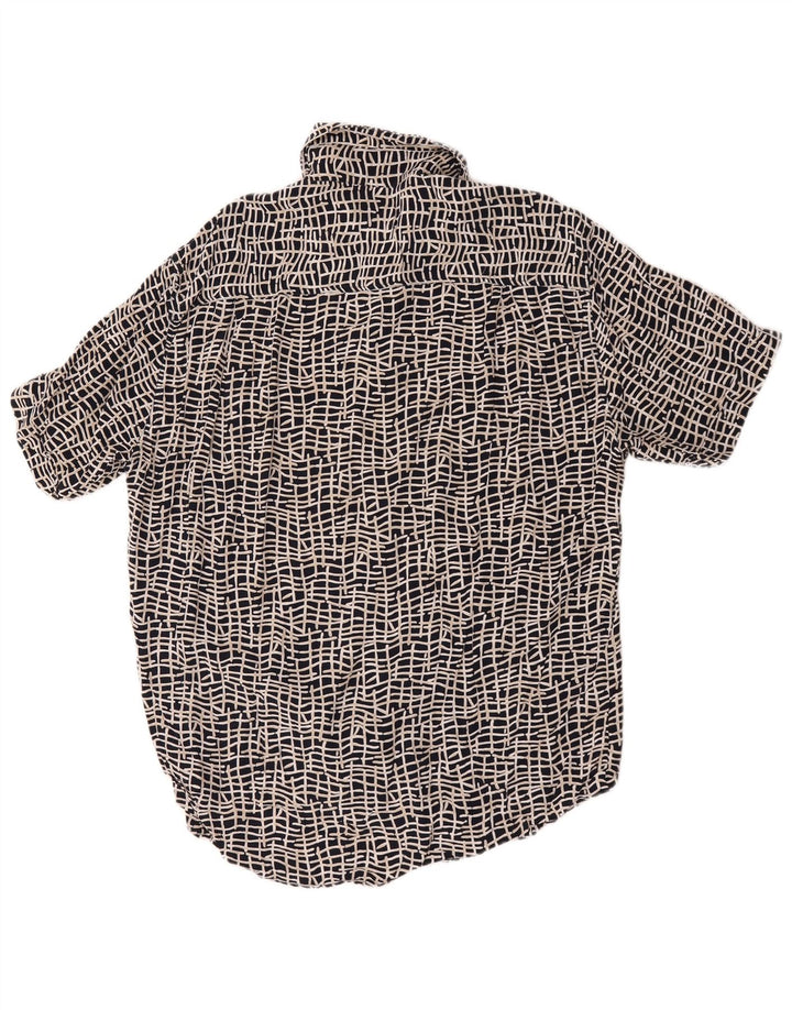 Vintage Herren Kurzarmhemd groß schwarz geometrisch