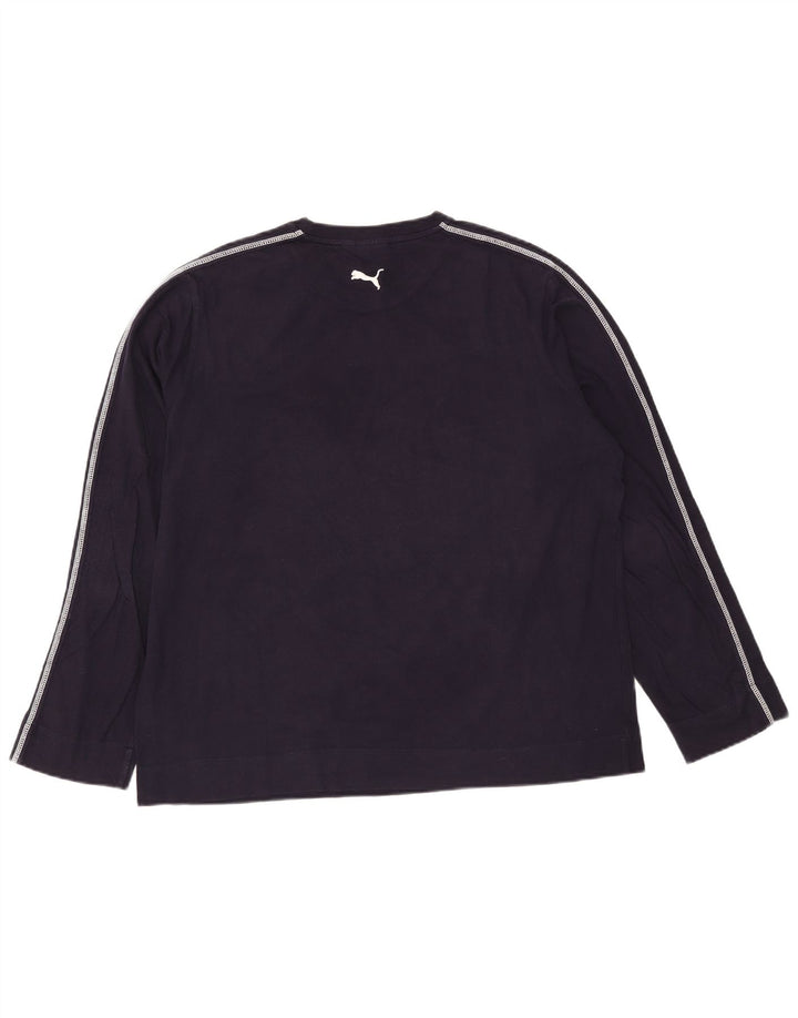 Puma Herren Graphic Top Langarm XL Marineblau Baumwolle