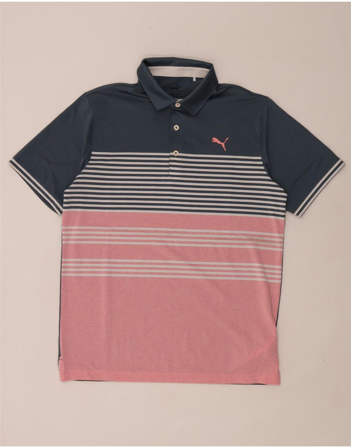 Puma Herren Poloshirt Medium Marineblau gestreift Polyester