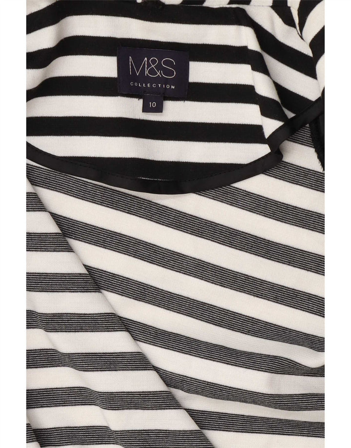 Marks & Spencer Damen Blazer Jacke UK 10 Small Marineblau gestreift nautisch