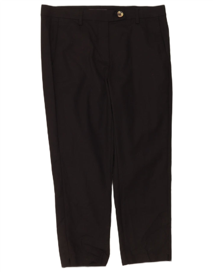 Marks & Spencer Damen Kurz geschnittene Hose UK 12 Medium W30 L24 Schwarz