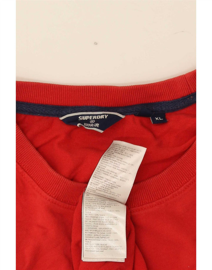 Superdry Herren Grafik-T-Shirt-Oberteil XL aus roter Baumwolle