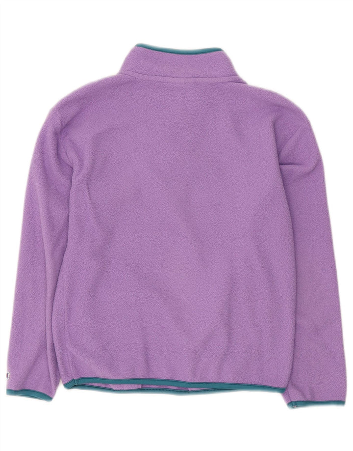 CHAMPION Mädchen-Fleecepullover mit Reißverschluss am Hals, 10–11 Jahre, mittelviolettes Polyester