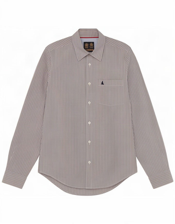 Musto Herrenhemd, klein, beige, Nadelstreifen