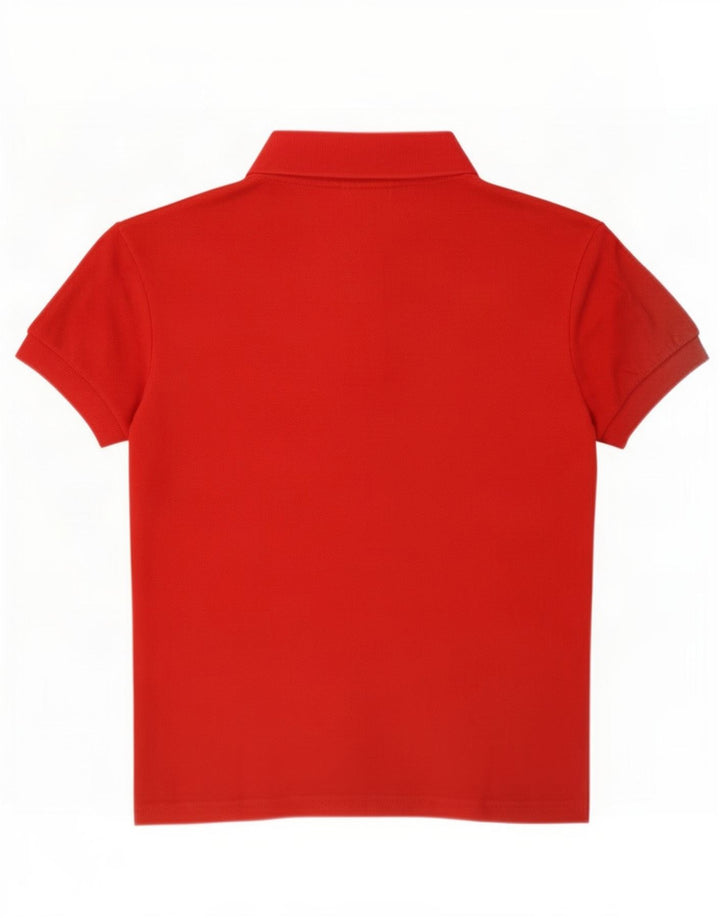 Lacoste Damen Crop Poloshirt Größe 40 Mittelrote Baumwolle