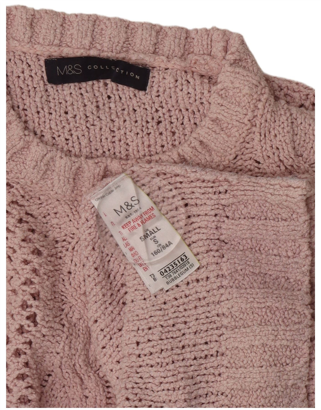 Marks & Spencer Damen-Pullover, übergroß, Rundhalsausschnitt, Gr. 10, Größe S, Rosa