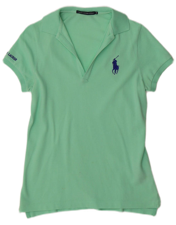 Ralph Lauren Damen Poloshirt UK 10 Small Grüne Baumwolle