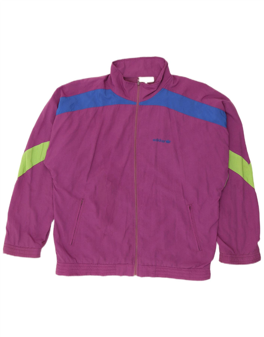 Adidas Herren-Trainingsanzug-Top-Jacke, UK 40/42, Mittelviolett, Farbblock