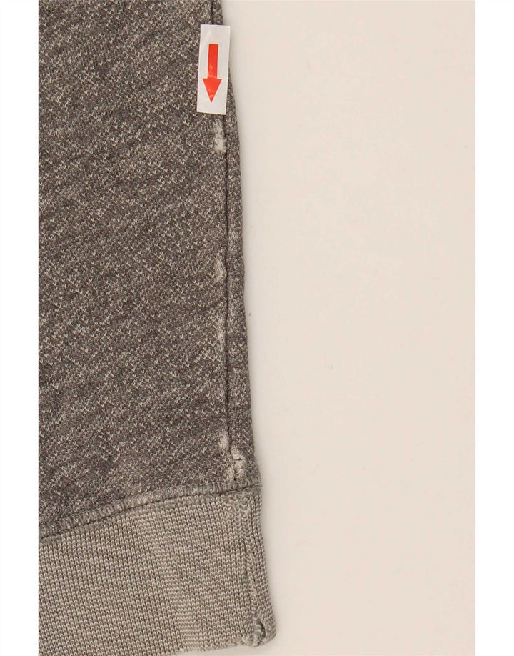 Jack Wills Damen-Sweatshirt-Pullover UK 12 Mittelgrau gefleckte Baumwolle