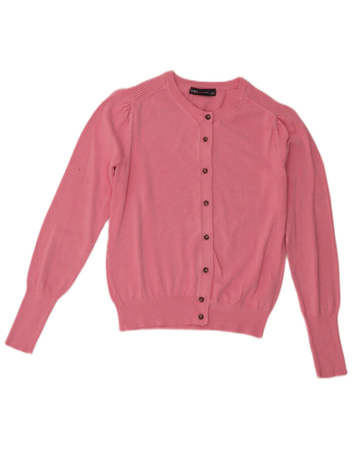 Marks & Spencer Damen-Cardigan-Pullover UK 8 Small Rosa Viskose