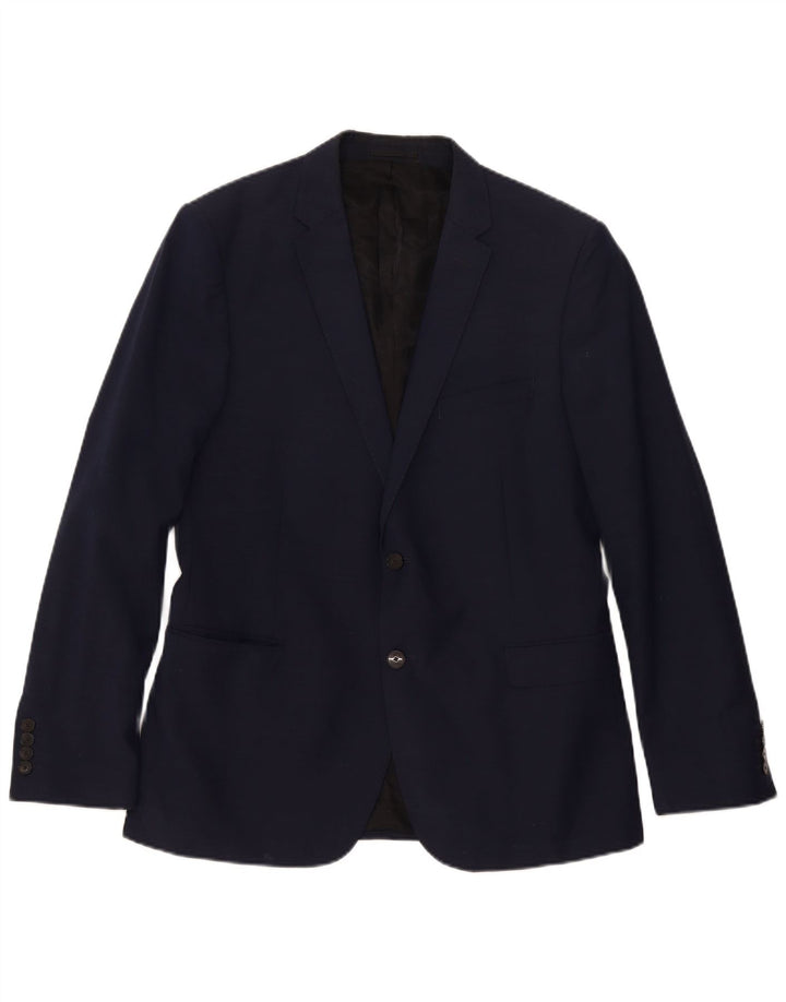 John Lewis Herren-Blazer mit 2 Knöpfen, UK 38, mittelmarineblaue Wolle