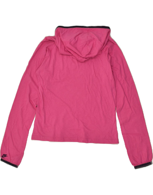 NIKE Mädchen-Oberteil mit Kapuze und Grafik, langärmlig, 13–14 Jahre, XL, Rosa, Baumwolle