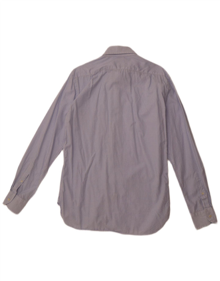 BOGGI Herren-Hemd mit maßgeschneiderter Passform, Größe 40 15 3/4, mittelblau kariert