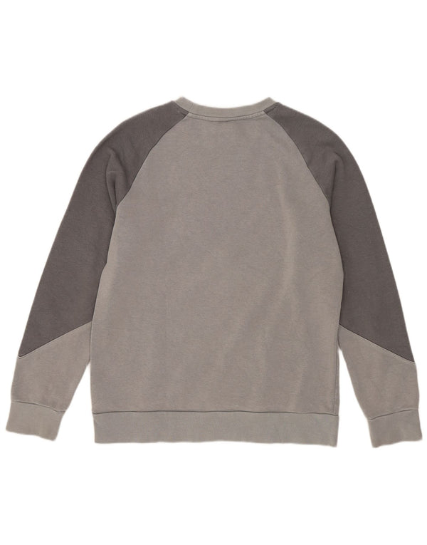 Adidas Jungen Grafik-Sweatshirt, Pullover, 12–13 Jahre, graue Farbblock-Baumwolle