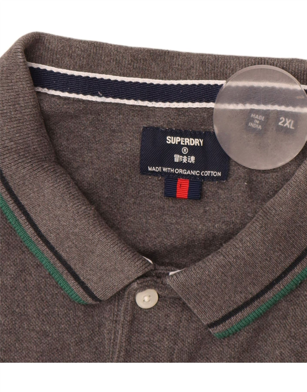 Superdry Herren-Poloshirt 2XL aus grauer Baumwolle