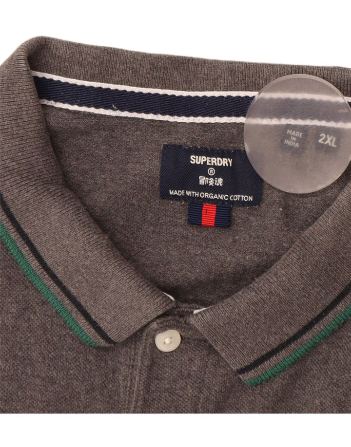 Superdry Herren-Poloshirt 2XL aus grauer Baumwolle
