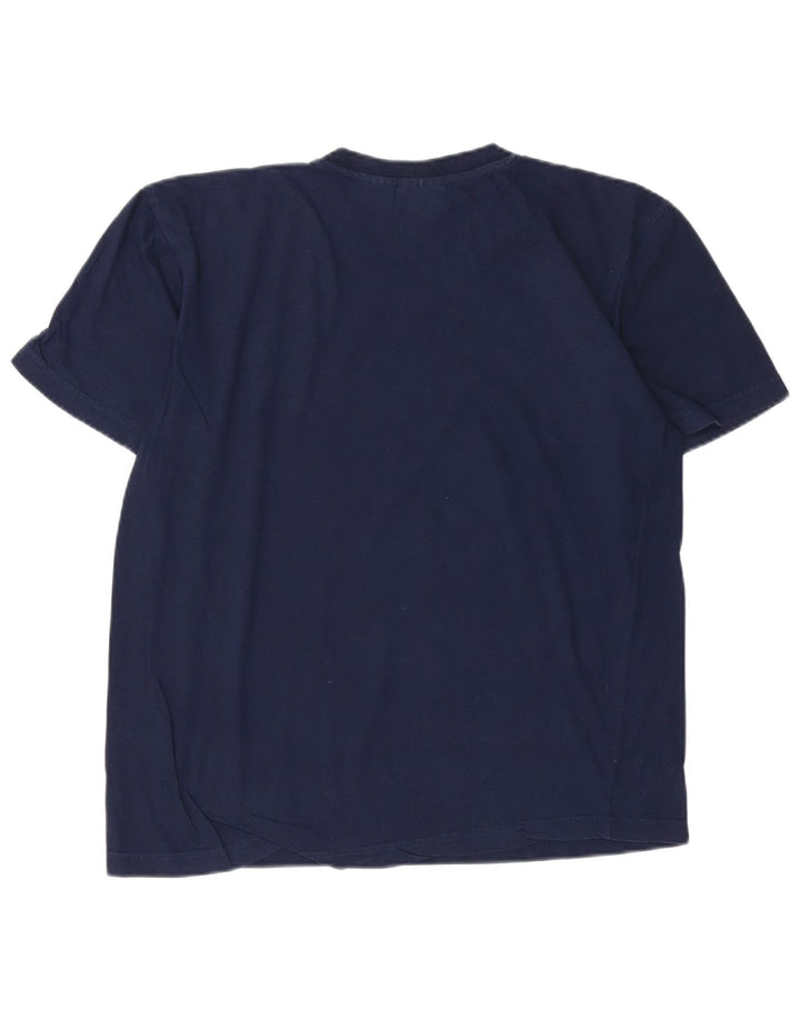 FILA Herren-T-Shirt-Oberteil aus Baumwolle in mittlerem Marineblau