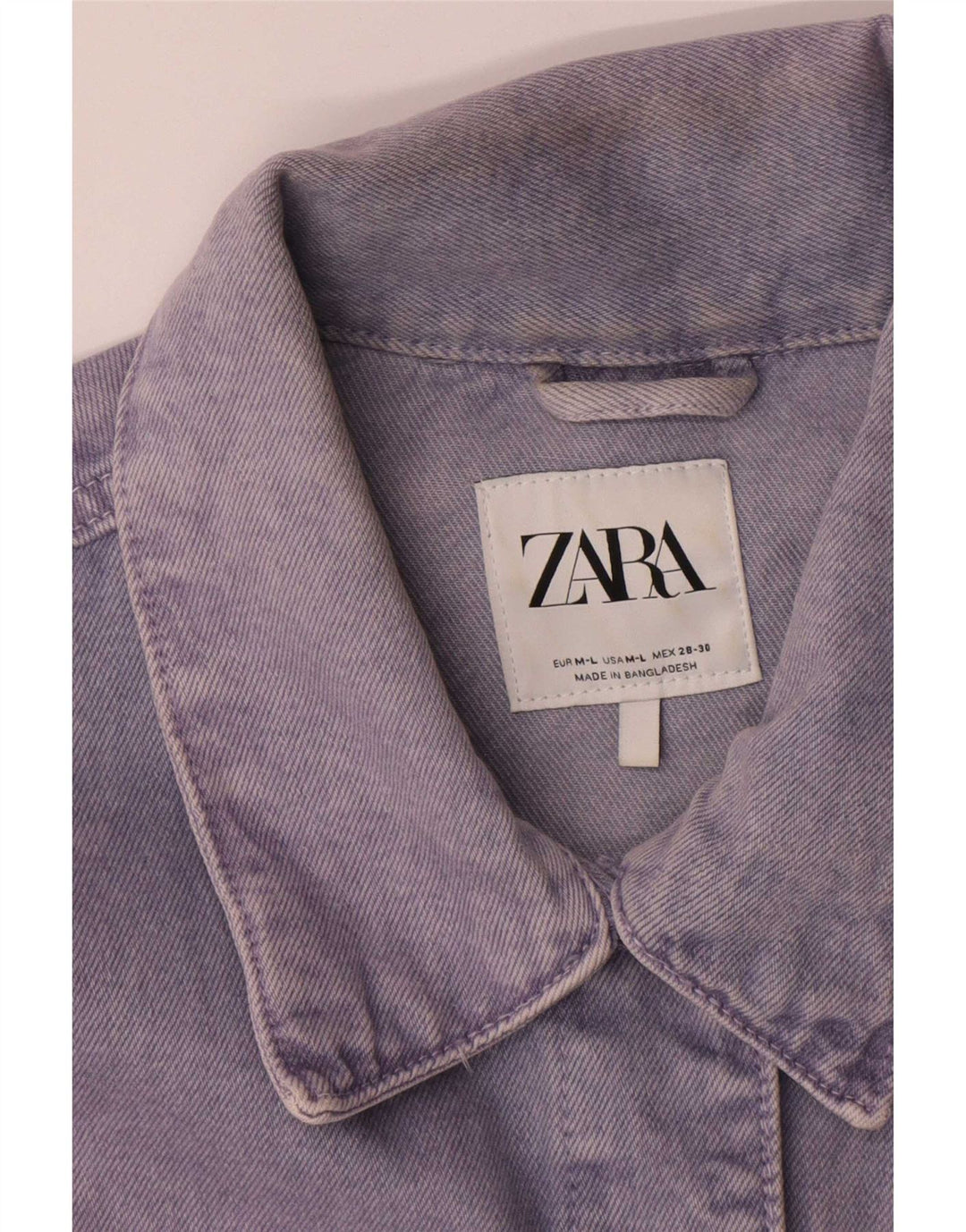 Zara Damen Übergroße Jeansjacke UK 14 Mittellila Baumwolle