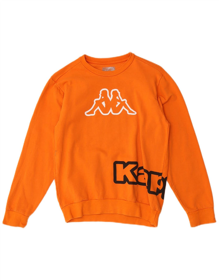 Kappa Grafik-Sweatshirt für Jungen, 13–14 Jahre, orangefarbene Baumwolle