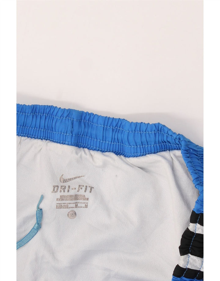NIKE Womens Dri Fit Sport Shorts UK 14 Medium Blue Vintage Nike and Second-Hand Nike from Messina Hembry 