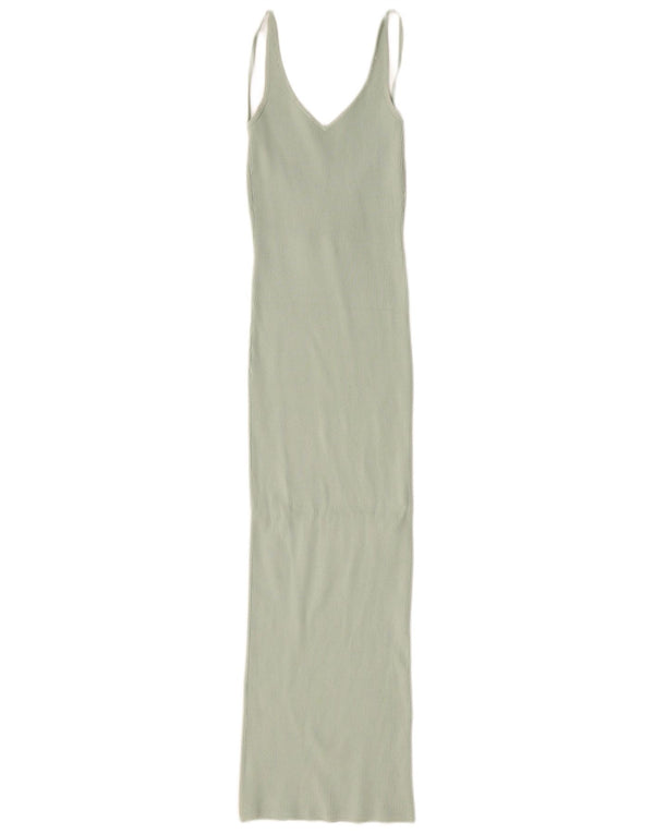 Zara Damen Maxi-Bodycon-Kleid UK 8 Small Grüne Viskose
