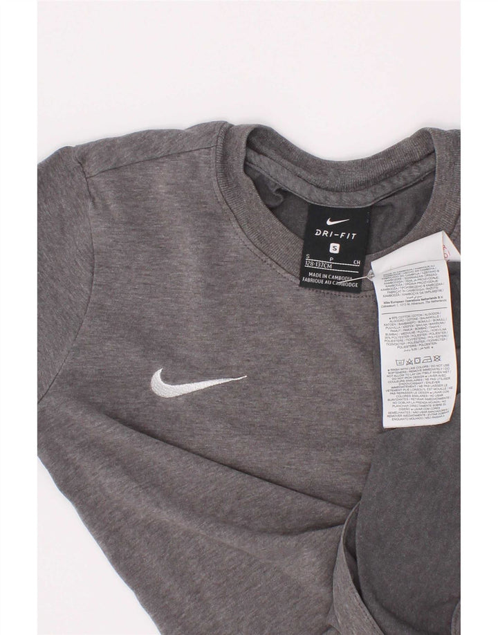Nike Dri Fit T-Shirt für Jungen, 8–9 Jahre, Größe S, graue Baumwolle