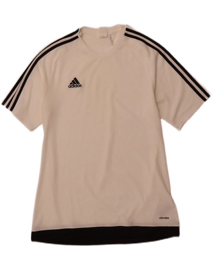 ADIDAS Herren Climalite T-Shirt Top Large Weiß Polyester