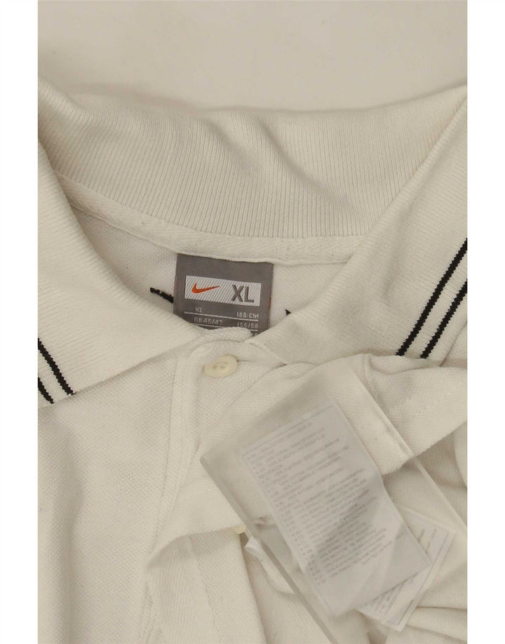 Nike Herren-Poloshirt mit Grafik, XL, weiße Baumwolle
