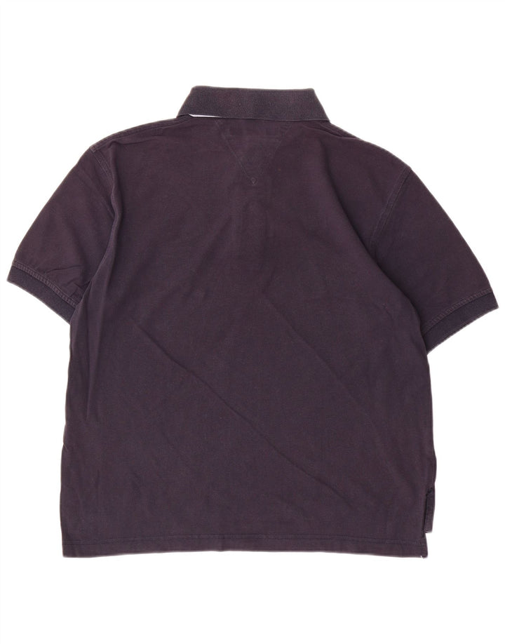 Tommy Hilfiger Herren-Poloshirt, mittelmarineblaue Baumwolle