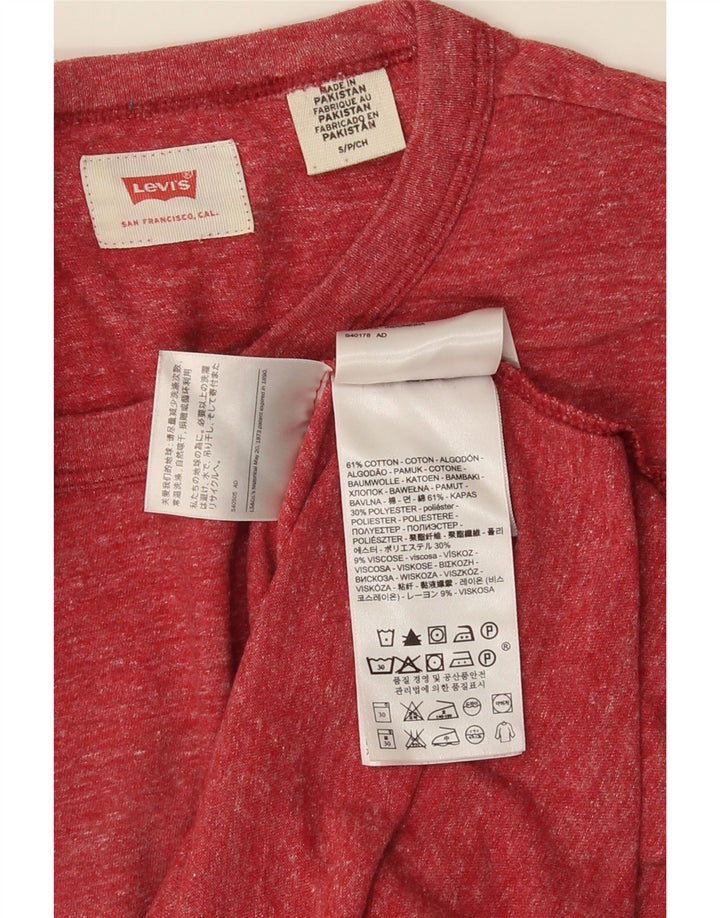 LEVI'S Herren-T-Shirt-Oberteil, klein, rot gesprenkelte Baumwolle