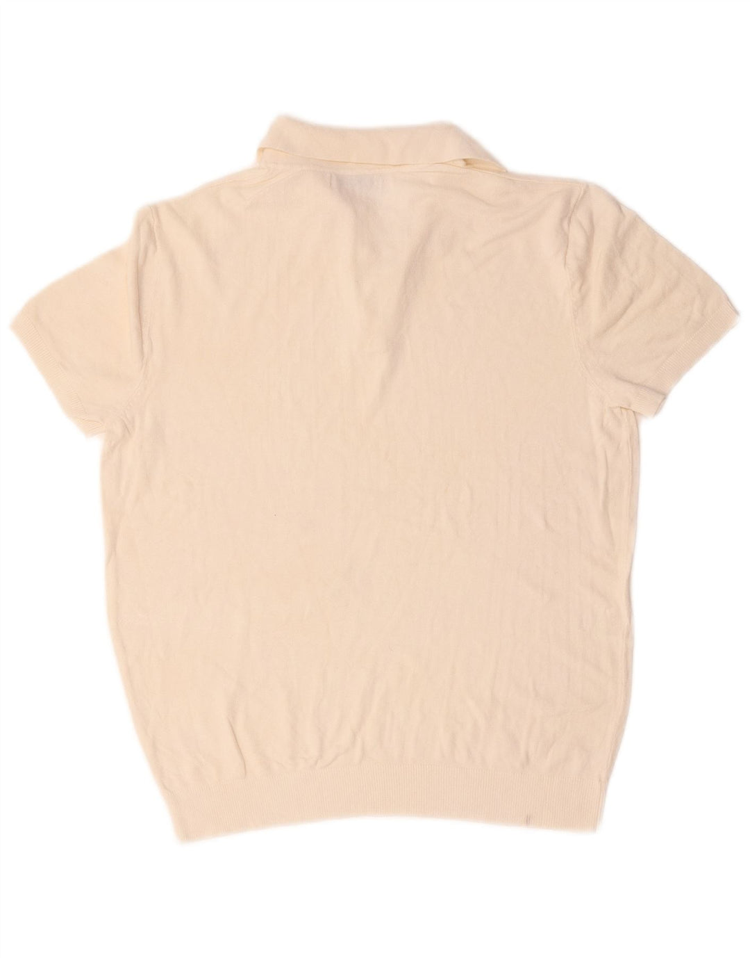 Zara Herren-Pullover mit Polokragen, kurzärmelig, mittelgroß, gebrochenes Weiß