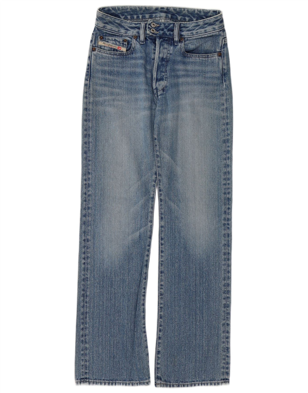 DIESEL Damen Straight Jeans W26 L30 Blaue Baumwolle