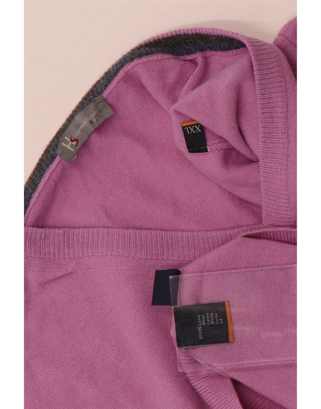 Harmont & Blaine Herren-Pullover mit V-Ausschnitt, 2XL, lila Wolle